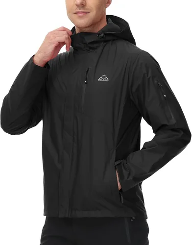 Miniatura 7 de TBMPOY Chubasqueros ligeros para hombre, impermeables, con capucha, para correr, ciclismo, senderismo, rompevientos al aire libre