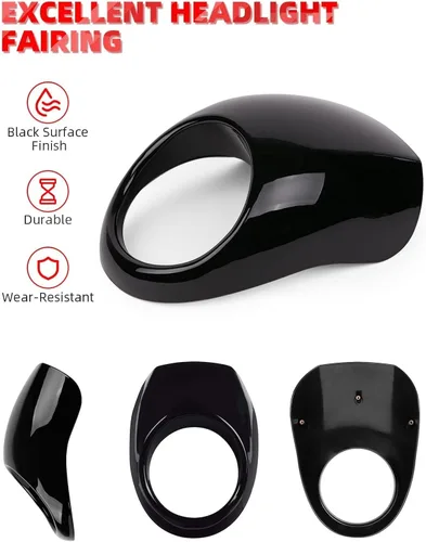Miniatura 3 de Amazicha Máscara de Carenado para Faros Delanteros, Soporte de Visera para Faros Delanteros Compatible con Harley Sportster XL 1973-posterior