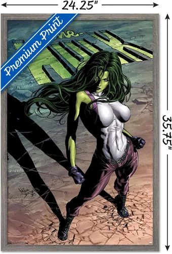 Miniatura 3 de Trends International Marvel Comics - Póster de pared She-Hulk #29, 22.375 x 34 pulgadas, versión enmarcada de madera de granero Versión enmarcada