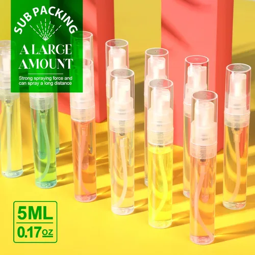 Miniatura 5 de Teenitor Mini botella de aerosol, 20 unidades, botella de perfume recargable de viaje de 0.2 fl oz, botella de perfume de niebla fina, mini