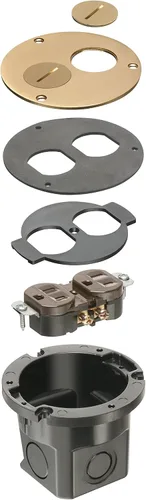 Miniatura 5 de Arlington FLB3520MB-1 Kit de caja redonda de suelo con tapa de latón y tapones roscados, para pisos instalados, 1 banda, latón metálico, paquete de 1