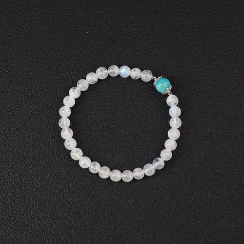 Miniatura 5 de COAI Pulsera de piedra lunar de amazonita para mujer