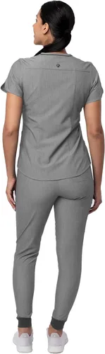 Miniatura 2 de Adar Pro - Conjunto médico moderno para mujer - Camiseta médica moderna con cuello en V y pantalón médico, pantalón de yoga