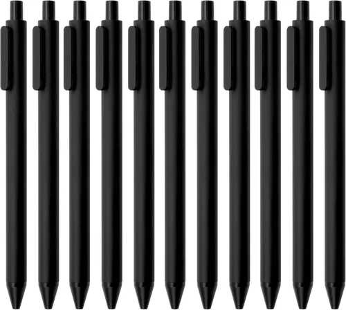Miniatura 6 de Kaco PURE - Bolígrafos de gel de 0.5 mm de punta fina, tinta negra, 10 unidades, escritura suave y de secado rápido, suministros de oficina