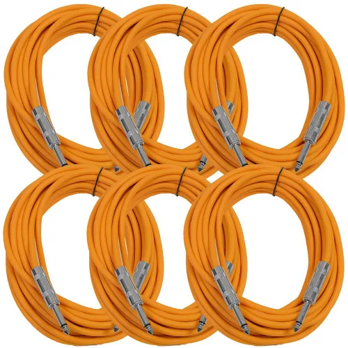Miniatura 13 de Seismic Audio Cables de guitarra para altavoces, cables de guitarra TS de ¼ pulgadas, 3 pies, multicolor, paquete de 6 Color múltiple
