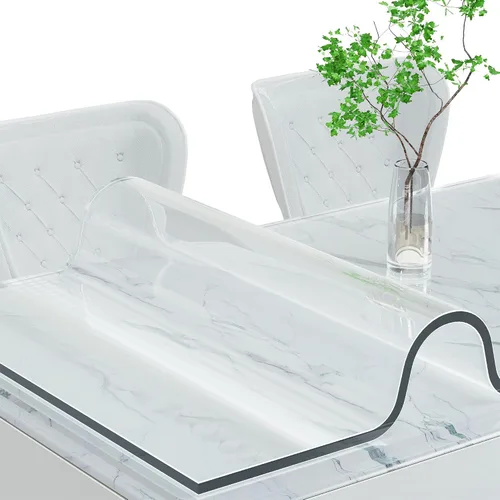 Miniatura 15 de ETECHMART Protector de mesa de plástico transparente rectangular de 12 x 24 pulgadas, protector de mesa grueso impermeable transparente para mesa