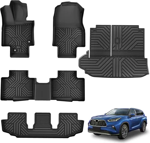 Miniatura 12 de KARPAL Alfombrillas de piso aptas para Toyota Tacoma 2005-2015 Doble Cabina (cobertura del espacio de los pies), revestimientos de piso de TPE