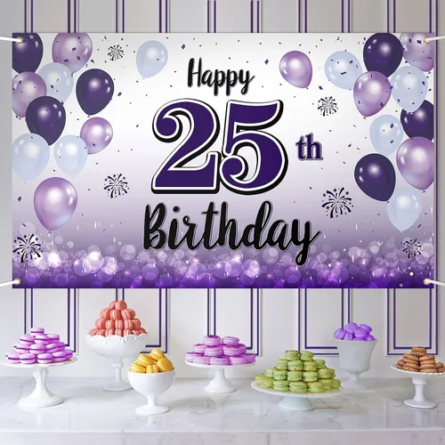 Miniatura 52 de Decoraciones de feliz cumpleaños 30, cartel grande de globo morado de 30 cumpleaños, suministros para fiesta de cumpleaños de 30 años. 30 (EE. UU.)