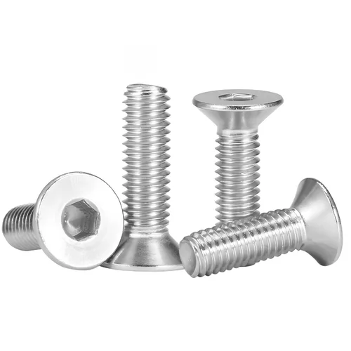 Miniatura 31 de Tornillos de cabeza plana M4 de 0.787 in, tornillo y perno de cabeza plana M4-0.028x0.787 in, pernos avellanados de acero inoxidable, accionamiento