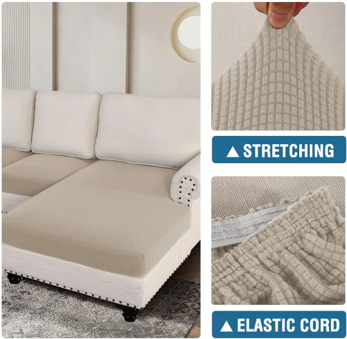 Miniatura 6 de H.VERSAILTEX Fundas para Sofá Seccional de 3 Piezas, Fundas de Cojines de Asiento para Sofá en Forma de L, Fundas de Cojín Separadas para Sofá Isla