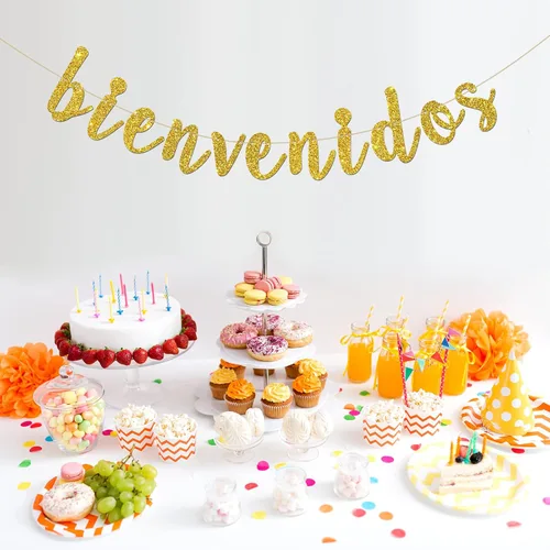 Miniatura 6 de Cartel de Bienvenidos - Decoración de fiesta mexicana de bienvenida - Cartel español para decoración de fiesta en el hogar - Suministros