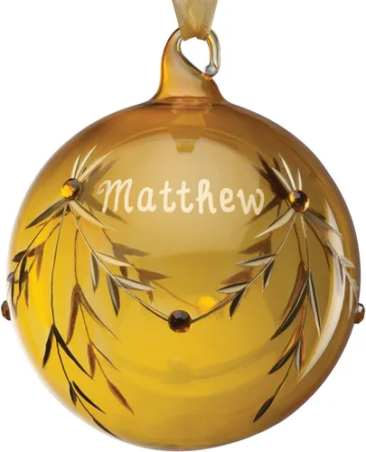 Miniatura 9 de Personalized Planet Adorno de bola de Navidad de piedra natal de cristal con nombre personalizado pintado a mano Abril - Diamante gris