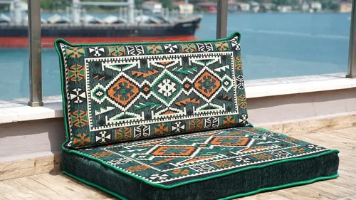 Miniatura 6 de Green Arabic Sofa Floor Seating Set, Pallet Sofa, Floor Cushions, Sectional Sofa, Arabic Majilis, Ottoman Couch, Arabic Jalsa