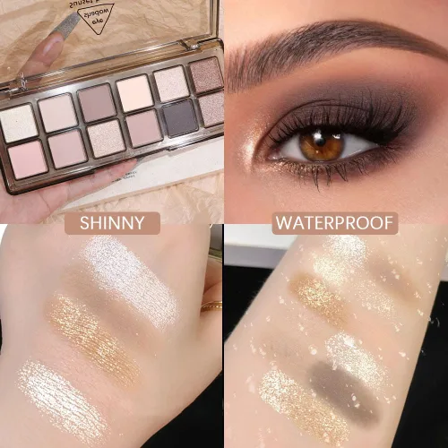 Miniatura 5 de AMY'S DIARY Paleta de sombras de ojos nude de 12 colores para looks versátiles del día a la noche - Mezclable, de larga duración y altamente 20