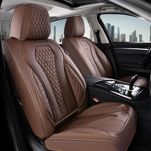 Miniatura 26 de Coverado Fundas de Asiento, Fundas de Asiento de Coche para Asientos Delanteros, Funda de Asiento de Coche Roja, Fundas de Asiento de Coche Rojo