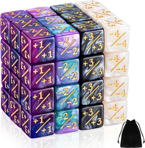 Miniatura 7 de Sumind 24 piezas contadores de dados de vida de Magic - contadores +1/+1 de comandante, fichas de refuerzo, dados de 6 lados, contador de lealtad