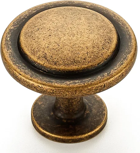 Ravinte 30 Pack Antique Brass Cabinet Pulls 1-1/4 inch Kitchen Drawer Pulls Cabinet Door Handles Knobs for Dresser