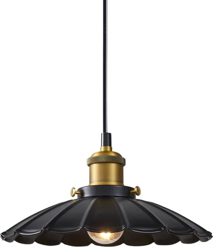 Lámpara colgante negra, lámpara colgante retro de 9.8 pulgadas para dormitorio, luces colgantes brillantes de cocina, sala de estar, 6.5 pies de