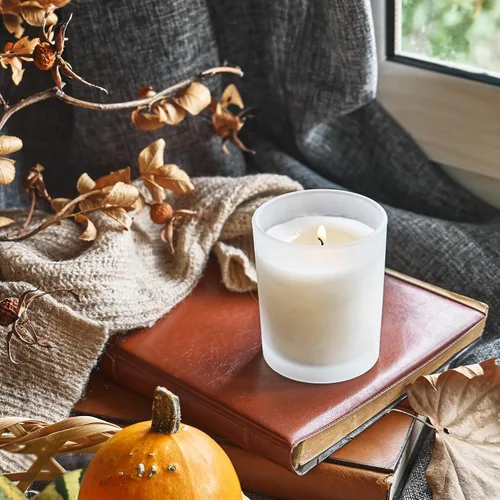 Miniatura 6 de SHOWIN Tarros de vela gruesos de 14 onzas para hacer velas, 6 unidades, frascos vacíos con tapas de madera para tarros de especias, recipiente