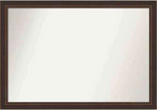 Miniatura 29 de Amanti Art Espejo de baño de bronce para sobre el fregadero, 24 x 24 pulgadas, espejo cuadrado de bronce Lara para tocador, marco de madera