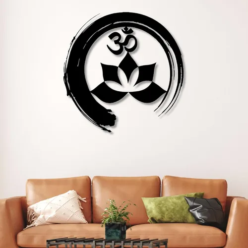 Arte de pared de metal, arte de pared Om, decoración de pared de flor de loto, decoración de pared Om, decoración de pared de arte zen, arte de