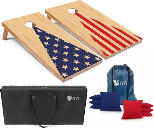 Miniatura 17 de Tailgating Pros - Juego de tableros para juego de cornhole con bolsas de maíz y estuche de transporte - Lanzamiento de agujero de maíz de 4 x 2 pies