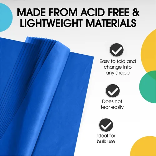 Miniatura 3 de Party Solids Papel de seda azul oscuro para bolsas de regalo, papel de seda a granel de 15 x 20 pulgadas, 480 hojas, papel de periódico de 10 libras