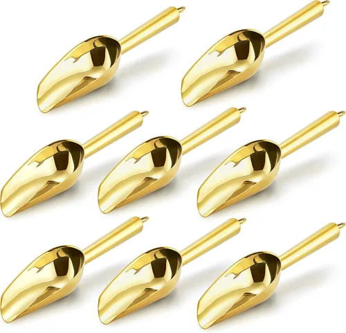 Miniatura 12 de E-far Mini cuchara, 3 onzas de acero inoxidable para cocina, ideal para caramelos, cubitos de hielo, harina, azúcar, grano de café, proteína