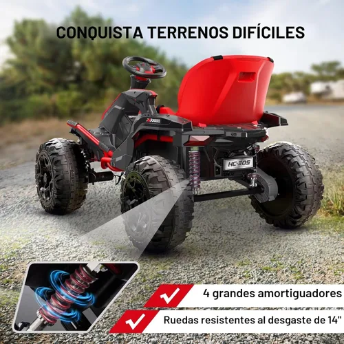 Miniatura 4 de ANPABO Juguete de paseo de 24V 4x4 para niños grandes, motores de 4x200W, 5MPH, automóvil para niños con control remoto para padres, asiento ancho