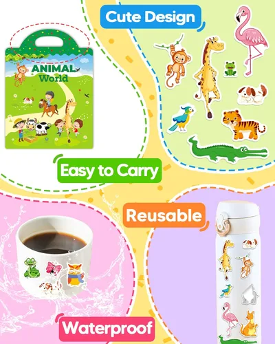 Miniatura 5 de Benresive Reusable Sticker Book for Toddlers & Stickers for Kids, Toddler Travel Toys, Craft Activities, Boys & Girls Birthday Gifts