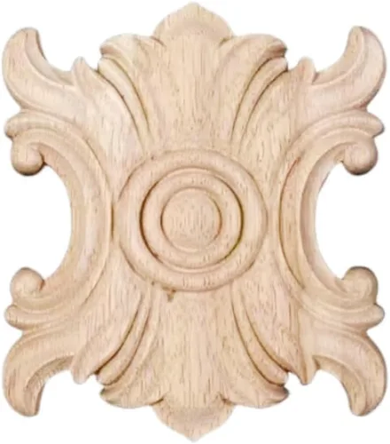 Miniatura 15 de 2 calcomanías de talla de madera sin pintar, apliques de madera tallada para muebles de bricolaje, apliques para pared, cama, puerta, armario, 7