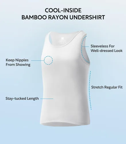 Miniatura 3 de DAVID ARCHY - Camisetas interiores de algodón y rayón de bambú con cuello redondo para hombre, de tirantes, paquete de 3 o 4