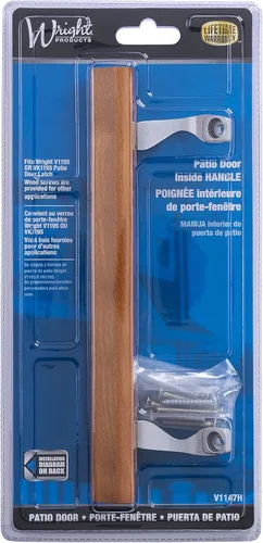 Miniatura 3 de Wright Products - Juego de Manija Interior de Puerta Corrediza de Patio de Roble de Reemplazo, Madera/Aluminio Gris - Manija Interna de Puerta