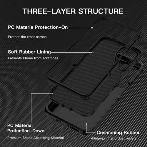Miniatura 2 de I-HONVA Funda para Samsung Galaxy A17 5G/Galaxy A26 5G, a prueba de golpes, a prueba de polvo y caídas, 3 capas de protección de cuerpo completo