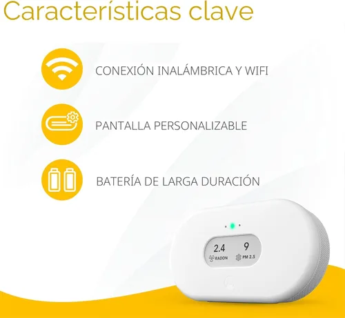 Miniatura 9 de Airthings 2960 View Plus - Monitor de calidad del aire y radón alimentado por batería (PM, CO2, VOC, humedad, temperatura, presión)