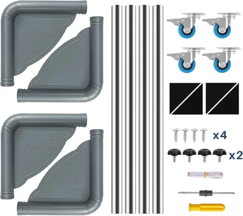Miniatura 6 de SPACECARE Soporte para Mini Nevera Mueble Carretilla Móvil con 4 Ruedas con Seguro - Base Ajustable Soporte para Refrigerador Lavadora Carrito Móvil
