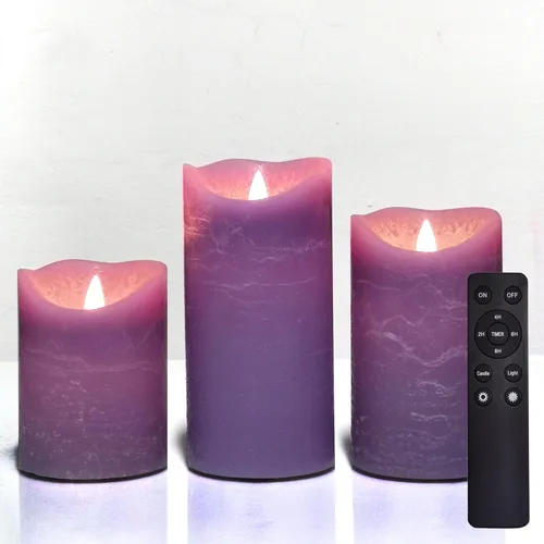 Velas LED sin llama que funcionan con pilas con temporizador y control remoto parpadeantes, velas eléctricas de cera real brillantes para decoración