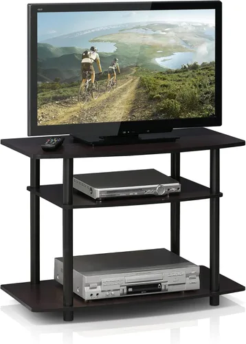 Miniatura 20 de Furinno Frans Turn-N-Tube - Soporte para televisor de 4 niveles, para televisores de hasta 43 pulgadas, color roble blanco