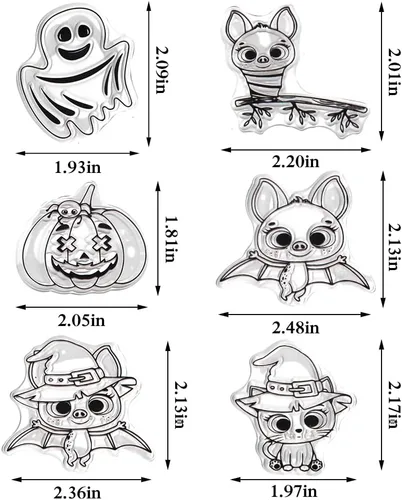 Miniatura 2 de Hying Sello transparente de calabaza de Halloween, fantasma, para hacer tarjetas, murciélagos de Halloween, sellos de goma de araña, bruja y gato