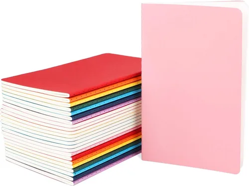 Miniatura 17 de EUSOAR Diarios para cuadernos, paquete de 24 cuadernos A5 de 5.5 x 8.3 pulgadas, 60 páginas/30 hojas de tapa blanda con rayas universitarias, 100