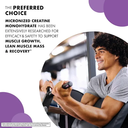 Miniatura 3 de BlueBonnet Nutrition, monohidrato de creatina micronizada, 0.18 oz, soporta masa muscular magra, sin OMG, vegano, certificado Kosher, sin gluten