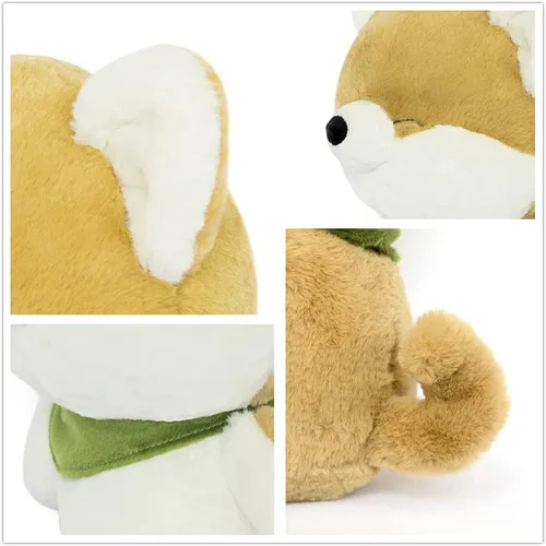 Miniatura 6 de FRANKIEZHOU Peluche Shiba Inu, animal de peluche de 10 pulgadas, marrón claro, juguete suave para niños, perro de peluche, almohada de abrazo