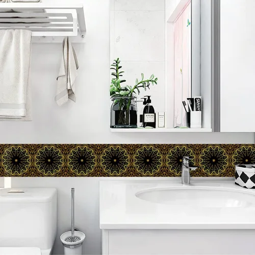 Miniatura 7 de 10 hojas de calcomanías para azulejos de 6 x 6 pulgadas, vinilo impermeable para cocina, baño, ducha, decoración de pared