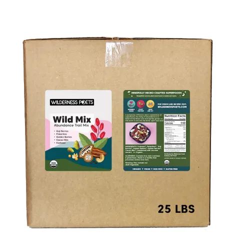 Miniatura 9 de Wilderness Poets, Abundance Wild Mix - Mezcla orgánica de superalimentos crudos (3.25 onzas) de anacardo, pistacho, baya de Goji, cacao, pasas