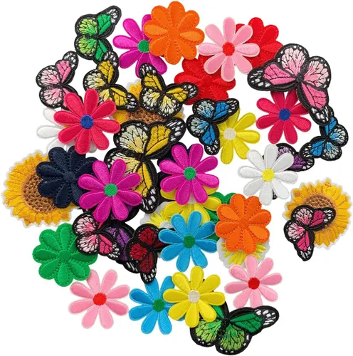 Miniatura 37 de 36 Piezas Parches de Mariposa para Planchar, Parche Bordado para Coser/Planchar Aplique para Ropa, Vestido, Sombrero, Jeans, Accesorios DIY