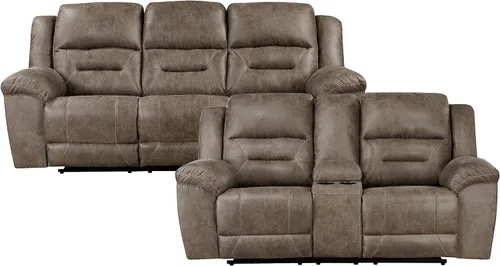 Miniatura 3 de Lexicon Juego de sala de estar reclinable, sofás reclinables manuales de pared, sofás para sala de estar, asientos de cine en casa, incluye sofá