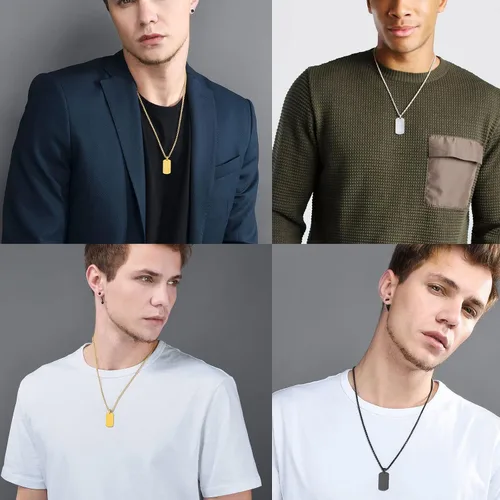Miniatura 2 de Supcare Collar personalizado con etiqueta de perro con texto o foto para hombre, colgante de foto conmemorativa personalizado para mujeres y hombres