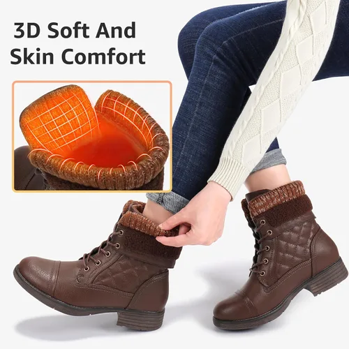 Miniatura 59 de STQ Botas de combate con cordones para mujer