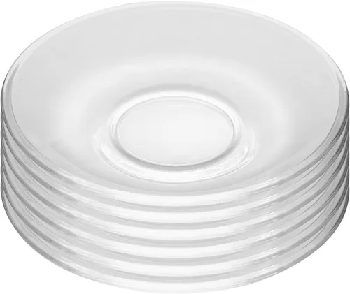 Miniatura 10 de WHJY 6 platos de vidrio transparente, juego de platos de vidrio de 5 pulgadas, pequeños platos de postre platos de té a granel