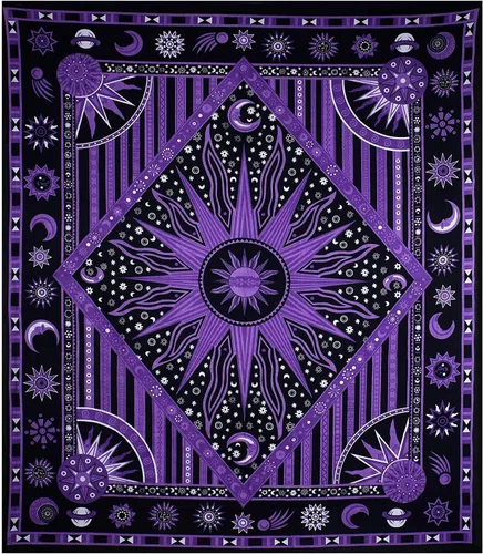 Miniatura 22 de THE ART BOX Tapiz celestial de sol y luna, mandala estético para colgar en la pared para dormitorio y sala de estar, decoración independiente